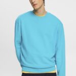 Men Esprit Aqua Green Sweatshirt with embroidered sleeve logo Sweatshirts & Hoodies XF4444724