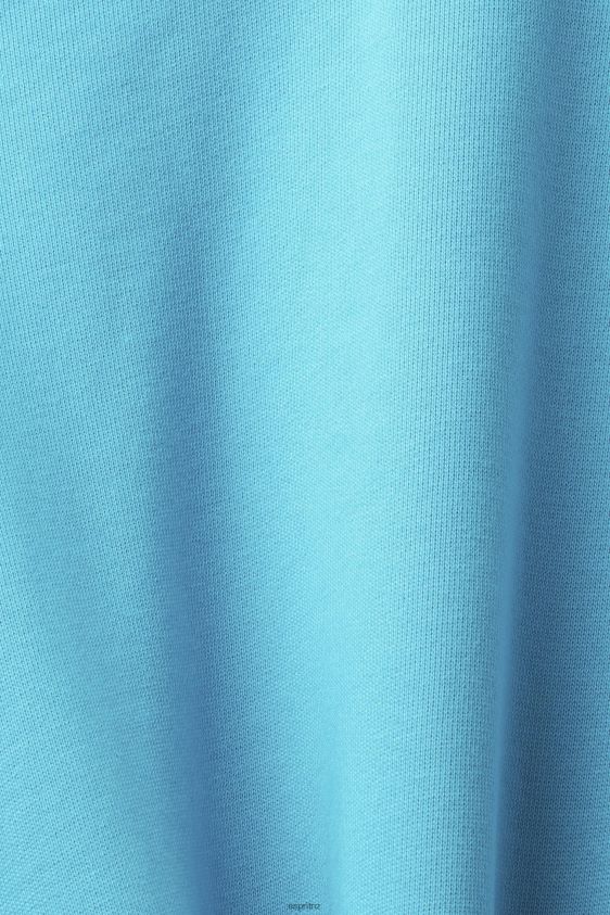 Men Esprit Aqua Green Sweatshirt with embroidered sleeve logo Sweatshirts & Hoodies XF4444724 - Image 4