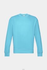 Men Esprit Aqua Green Sweatshirt with embroidered sleeve logo Sweatshirts & Hoodies XF4444724 - Image 5