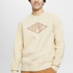Men Esprit Beige Logo print sweatshirt Sweatshirts & Hoodies XF4444655