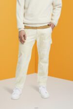 Men Esprit Beige Straight leg cargo trousers with pattern Trousers & Pants XF4444675