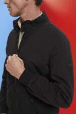 Men Esprit Black Bomber jacket with stand-up collar Jackets XF4444713 - Image 3