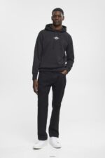 Men Esprit Black Hoodie with logo chest print Sweatshirts & Hoodies XF4444638 - Image 2