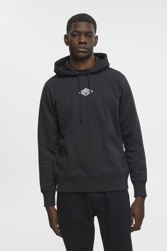 Men Esprit Black Hoodie with logo chest print Sweatshirts & Hoodies XF4444638 - Image 1
