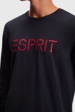 Men Esprit Black Logo print jersey t-shirt T-Shirts XF4444862 - Image 2