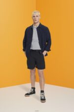 Men Esprit Black Shorts with integrated belt Shorts XF4444671 - Image 2