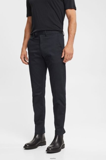 Men Esprit Black Stretch cotton chinos Trousers & Pants XF4444902