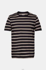 Men Esprit Black Striped jersey t-shirt, 100% cotton T-Shirts XF4444590 - Image 4