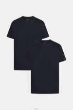 Men Esprit Black Two-pack crewneck cotton t-shirts T-Shirts XF4444855 - Image 4