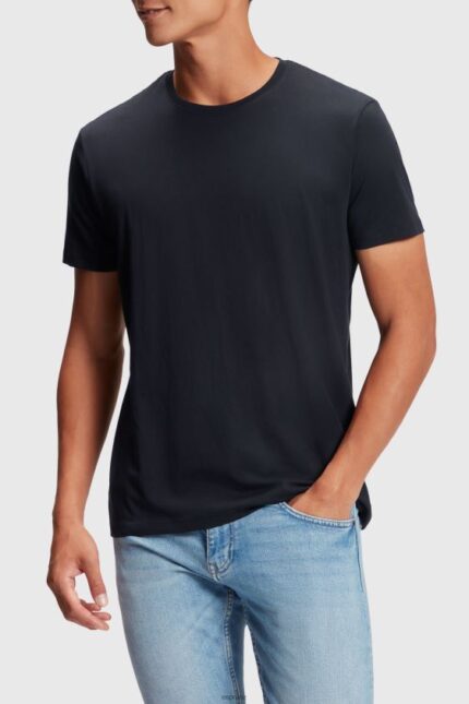 Men Esprit Black Two-pack crewneck cotton t-shirts T-Shirts XF4444855