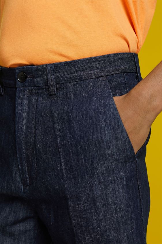 Men Esprit Blue Black Chino shorts in a jeans look Shorts XF4444614 - Image 3