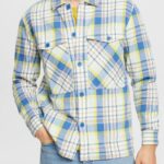 Men Esprit Blue Checked shirt Shirts XF4444886