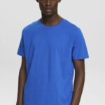 Men Esprit Blue Flecked jersey t-shirt T-Shirts XF4444781