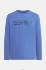 Men Esprit Blue Logo print jersey t-shirt T-Shirts XF4444867 - Image 4