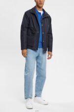 Men Esprit Blue Long sleeve pique polo shirt Polos XF4444952 - Image 2