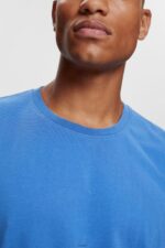 Men Esprit Blue Plain T-shirt T-Shirts XF4444931 - Image 3