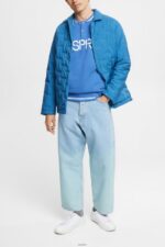 Men Esprit Blue Relaxed fit logo sweatshirt Sweatshirts & Hoodies XF4444783 - Image 2