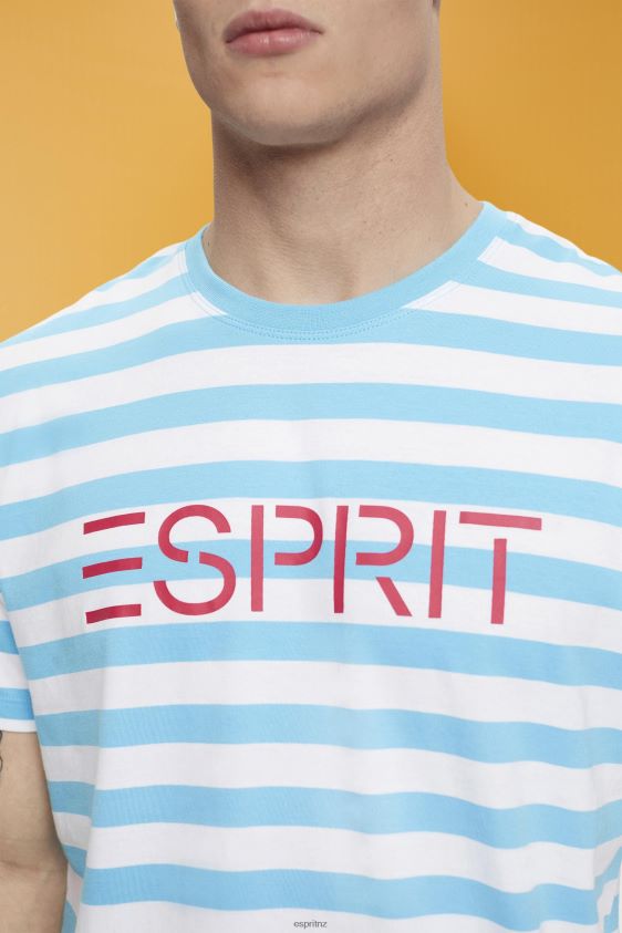 Men Esprit Blue Sustainable cotton striped T-shirt T-Shirts XF4444743 - Image 3