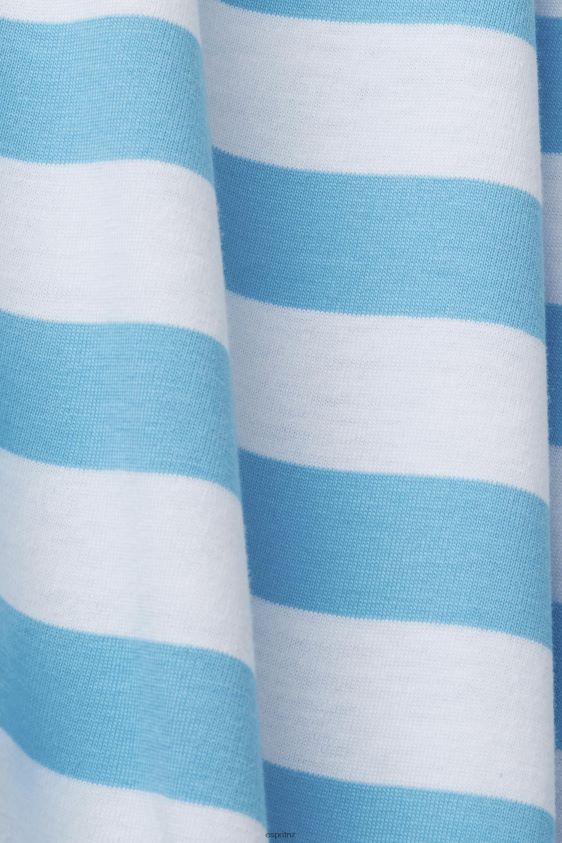 Men Esprit Blue Sustainable cotton striped T-shirt T-Shirts XF4444743 - Image 4