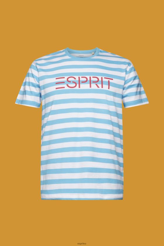 Men Esprit Blue Sustainable cotton striped T-shirt T-Shirts XF4444743 - Image 5