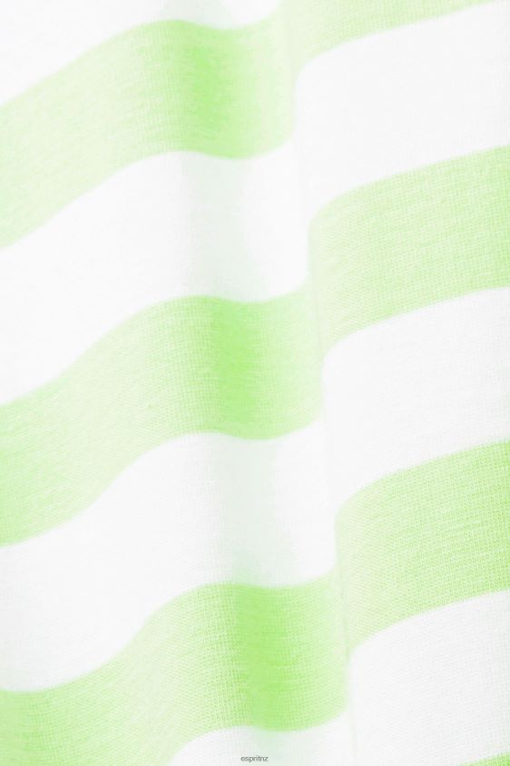 Men Esprit Citrus Green Sustainable cotton striped T-shirt T-Shirts XF4444742 - Image 4