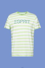 Men Esprit Citrus Green Sustainable cotton striped T-shirt T-Shirts XF4444742 - Image 5