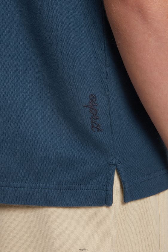 Men Esprit Dark Blue Dolphin Tennis Club Classic Polo Polos XF4444874 - Image 3