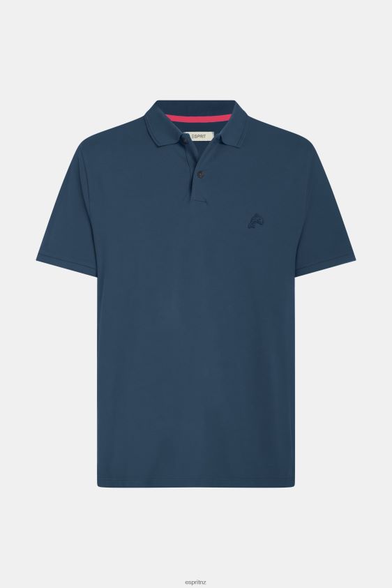 Men Esprit Dark Blue Dolphin Tennis Club Classic Polo Polos XF4444874 - Image 4