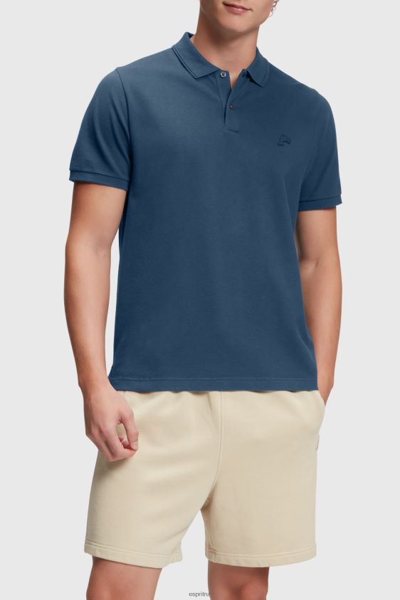 Men Esprit Dark Blue Dolphin Tennis Club Classic Polo Polos XF4444874 - Image 1