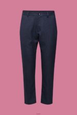 Men Esprit Dark Blue Textured suit trousers Trousers & Pants XF4444880 - Image 5