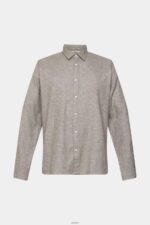 Men Esprit Dark Brown Slim fit shirt Shirts XF4444700 - Image 5
