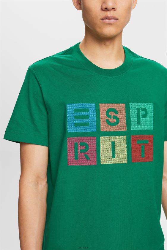 Men Esprit Dark Green Logo t-shirt, 100% cotton T-Shirts XF4444588 - Image 3