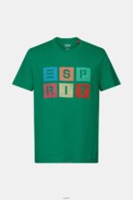 Men Esprit Dark Green Logo t-shirt, 100% cotton T-Shirts XF4444588 - Image 5