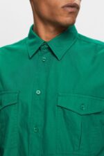 Men Esprit Dark Green Utility shirt, 100% cotton Shirts XF4444572 - Image 3