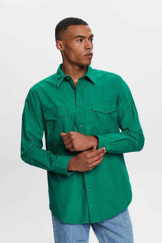 men_esprit_dark_green_utility_shirt_100_cotton_shirts_xf4444572.jpg Men Esprit Dark Green Utility shirt, 100% cotton Shirts XF4444572 - Image 1