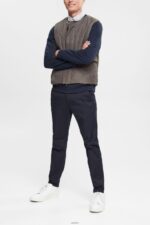 Men Esprit Dark Khaki Quilted vest Vest XF4444842 - Image 2