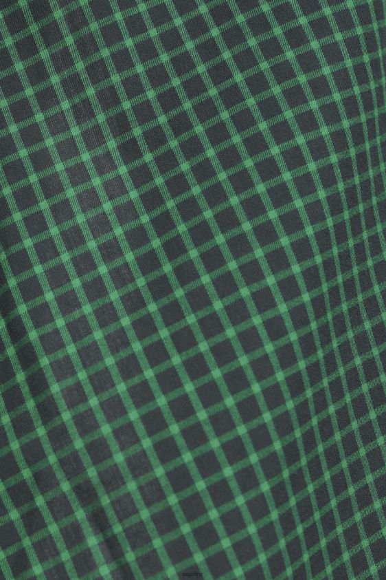 Men Esprit Dark Teal Green Checked slim fit shirt Shirts XF4444688 - Image 4