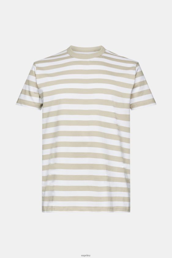 Men Esprit Dusty Green Striped crewneck T-shirt T-Shirts XF4444768 - Image 5