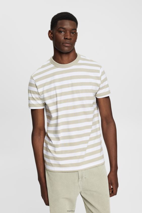 men_esprit_dusty_green_striped_crewneck_t_shirt_t_shirts_xf4444768.jpg Men Esprit Dusty Green Striped crewneck T-shirt T-Shirts XF4444768 - Image 1