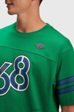 Men Esprit Emerald Green Striped sleeve graphic print tee T-Shirts XF4444806 - Image 2