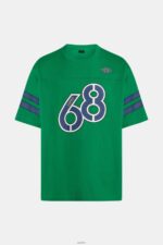 Men Esprit Emerald Green Striped sleeve graphic print tee T-Shirts XF4444806 - Image 4