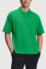 Men Esprit Green Dolphin Tennis Club Relaxed Polo Polos XF4444875