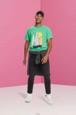Men Esprit Green Jersey T-shirt with a print T-Shirts XF4444845 - Image 2