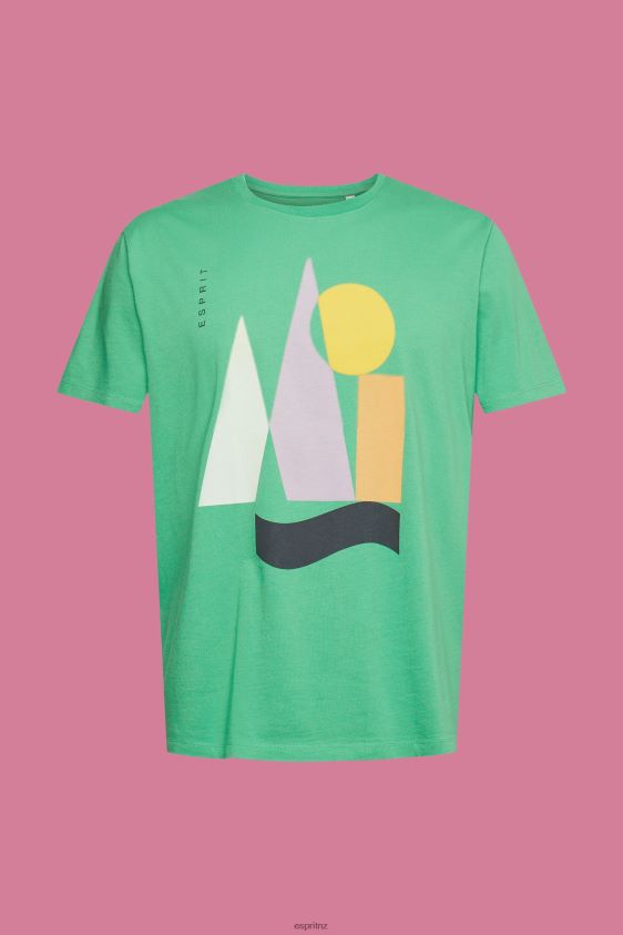 Men Esprit Green Jersey T-shirt with a print T-Shirts XF4444845 - Image 5