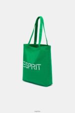Men Esprit Green Logo Canvas Tote Bag Accessories XF444440 - Image 2