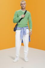 Men Esprit Green V-neck sustainable cotton jumper Sweaters XF4444726 - Image 2