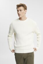 Men Esprit Ice Rib knit jumper Sweaters XF4444763
