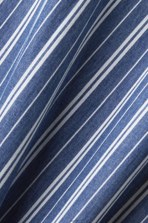 Men Esprit Ice Slim fit denim shirt with stripes Shirts XF4444716 - Image 4