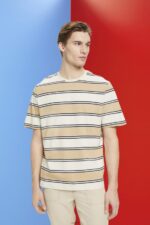 Men Esprit Ice Striped sustainable cotton T-shirt T-Shirts XF4444707
