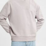 Men Esprit Lavender Stand-up collar sweatshirt Sweatshirts & Hoodies XF4444953